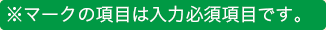 ※マークの項目は入力必須項目です。